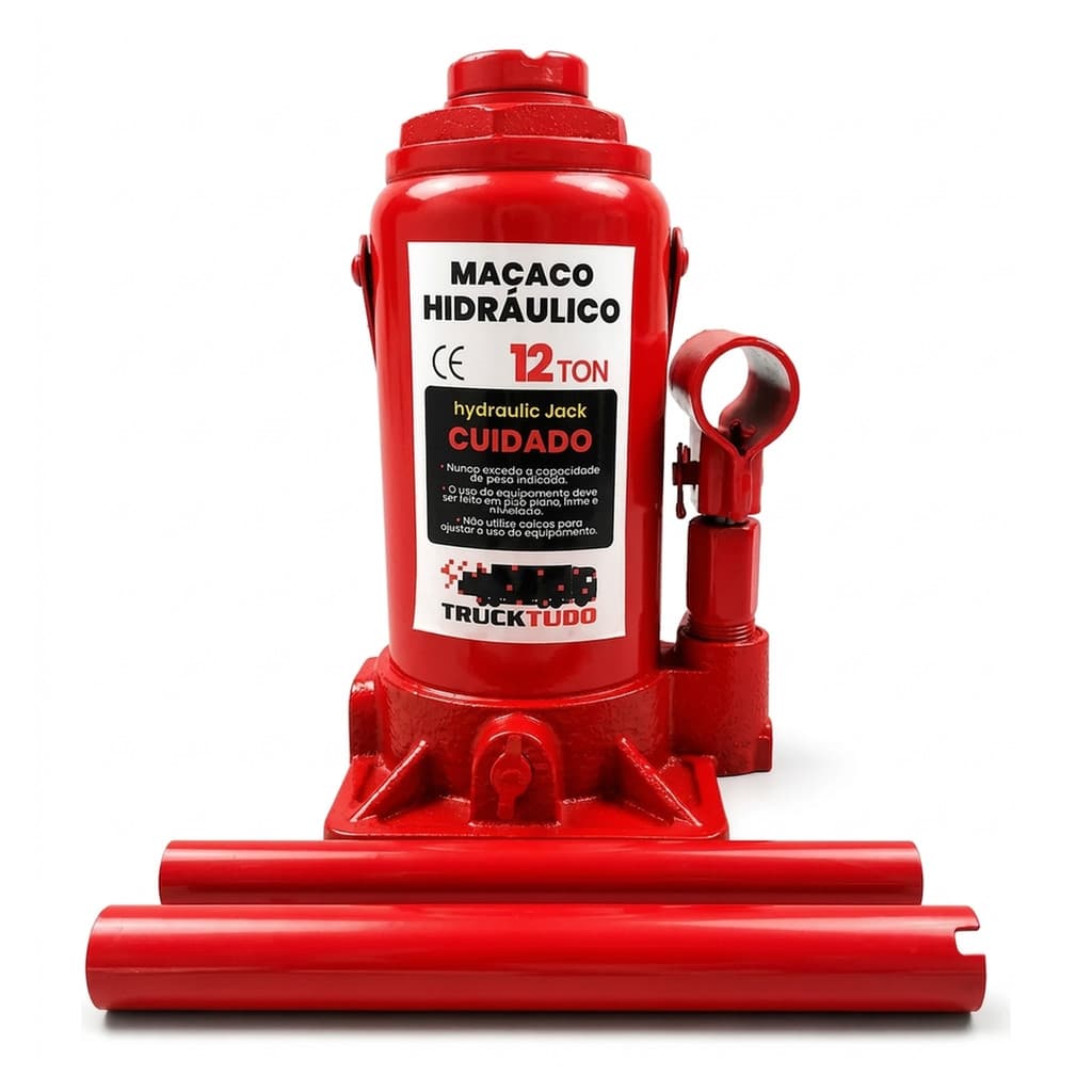 Macaco Hidráulico Garrafa 12T Truck Tudo Universal