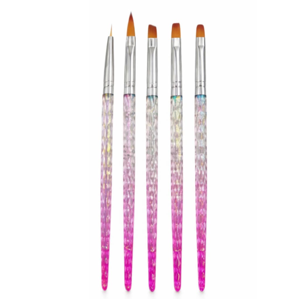 Kit C/5 Pincel Para Unhas Cristal Dafu