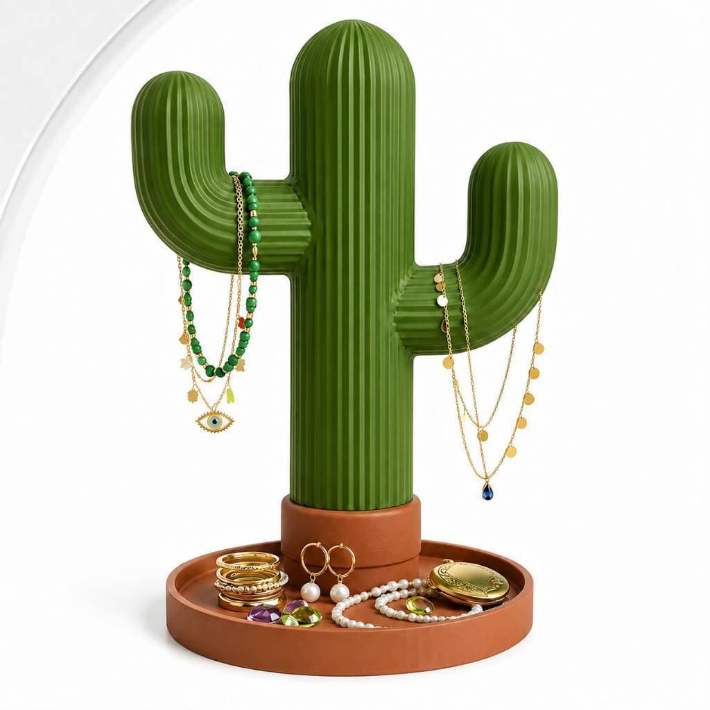 Porta Joias Cacto Decorativo Organizador de Anéis Brincos Colares Feminino