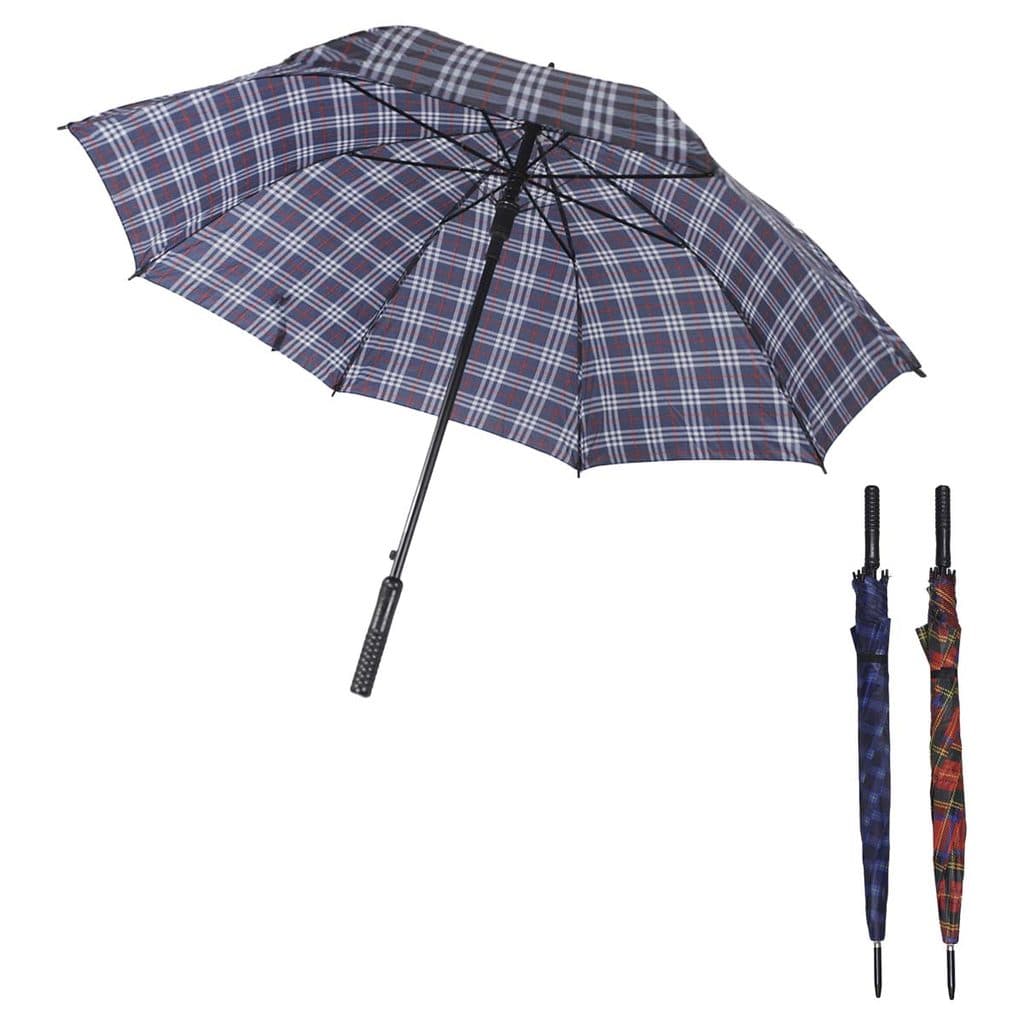 Guarda-Chuva Automático Xadrez 102cm Cabo Reto  Cores Sortidas
