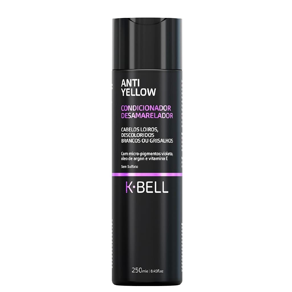 Condicionador Matizador Anti-Yellow K-Bell 250ml Cabelo Loiro Descolorido Antiamarelado
