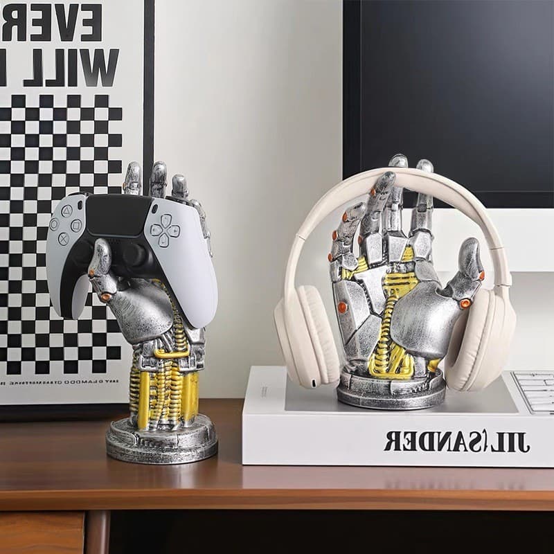 Suporte para controle de jogos Asura com mão mecânica, suporte para pulseira, fundo para fotos, ornamento cyberpunk.