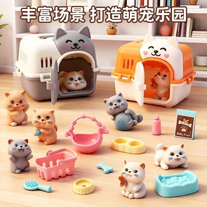 Mini Mi Conjunto Infantil Pequenos Enfeites Boneca Pequena Brinquedo Modelo Gaiola Alimentação