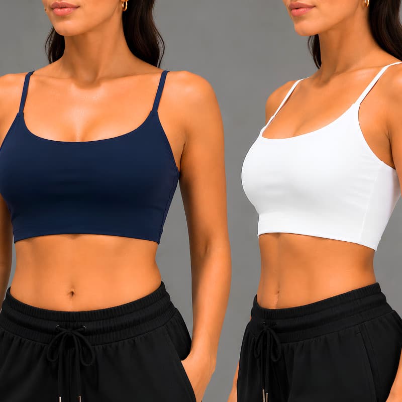 Kit 2 Tops Femininos Confortáveis Suplex Premium Sem Bojo Academia Casual