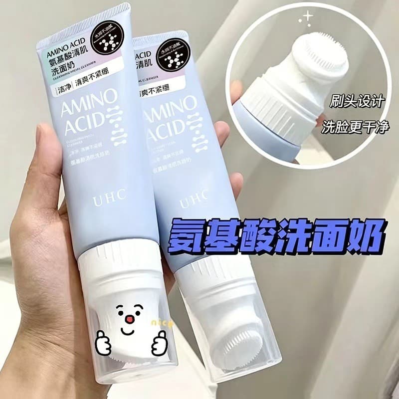 UHC Massagem Escova Cabeça Aminoácido Limpeza Facial Limpador Massagem Escova Cabeça Limpador