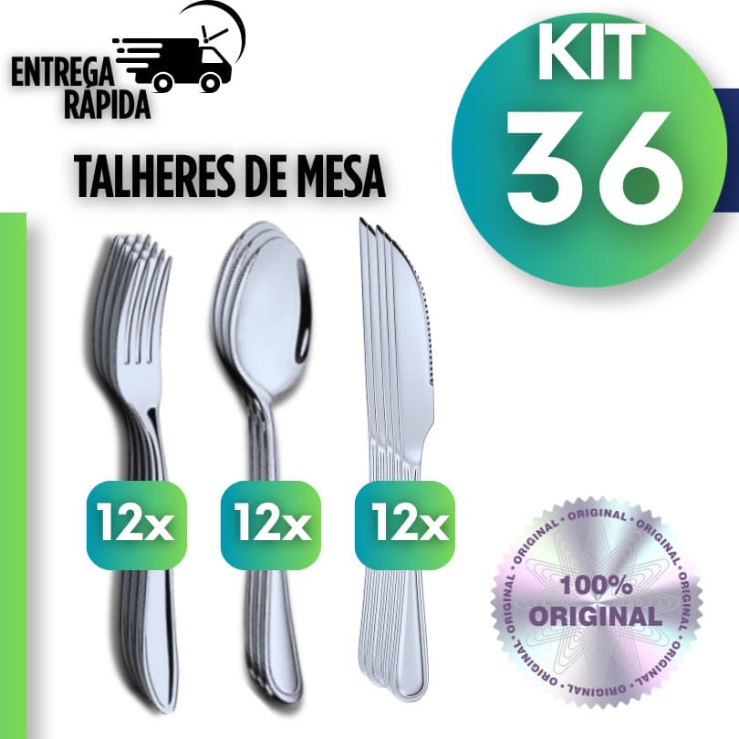 Talheres de Mesa em Aço Inox Completo para Hotel Restaurante e Cozinha