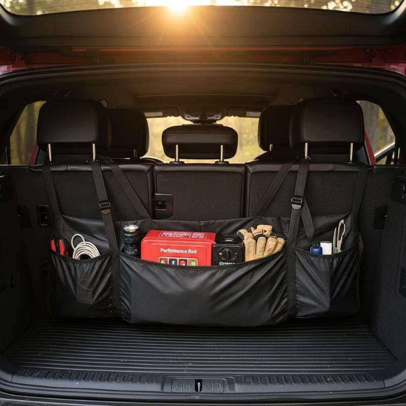 Organizador De Porta-Malas De Carro , Grande Capacidade , Bolsa De Armazenamento Oxford Com Rede Multiuso , Design Basea