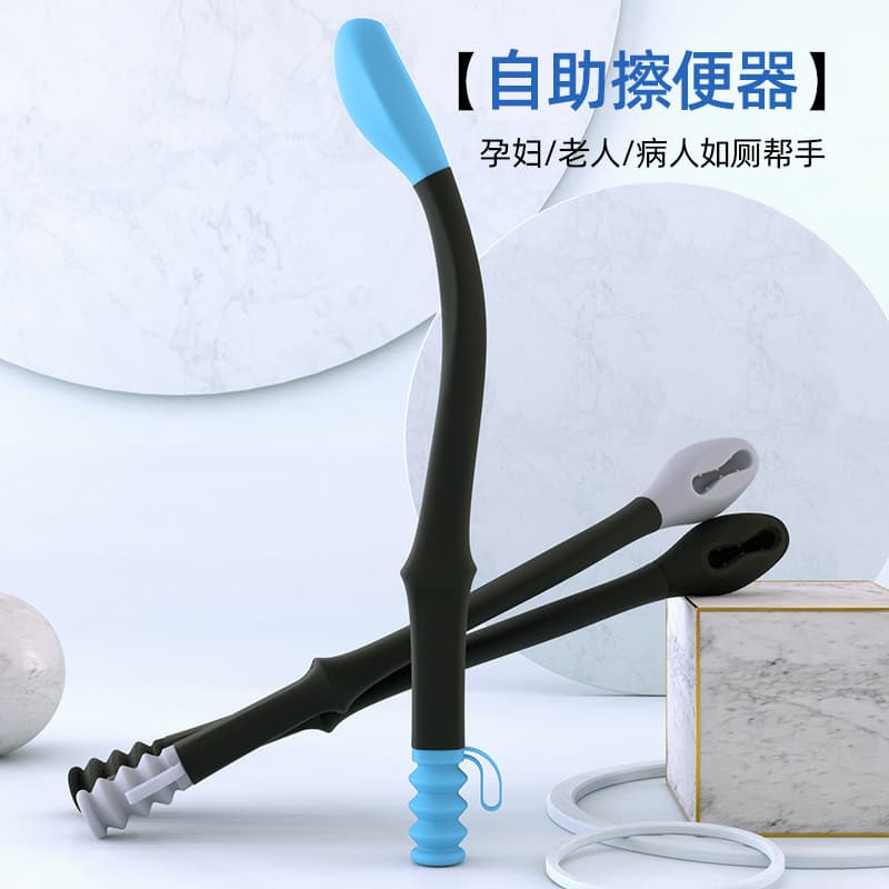 Suporte de papel higiênico de silicone sem curvatura para idosos e gestantes, para uso doméstico e autolimpeza.