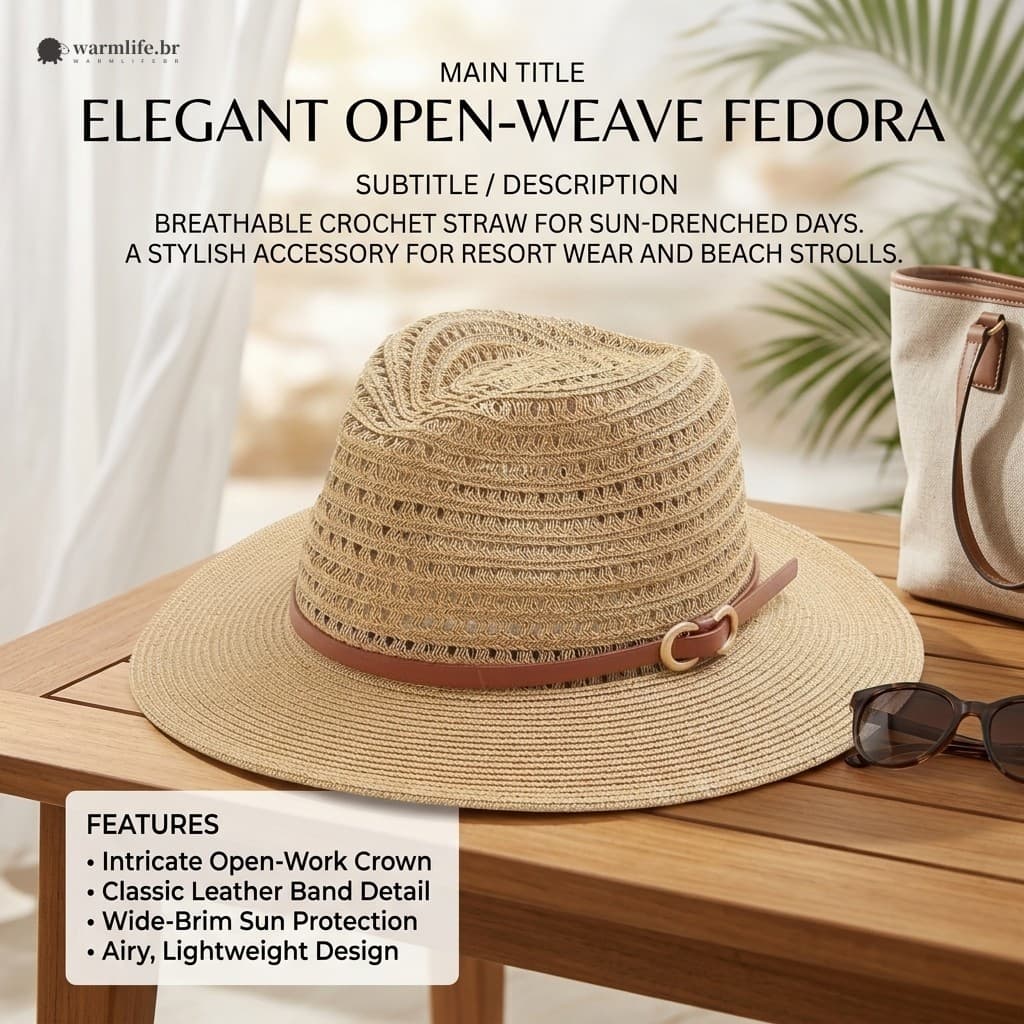 Chapéu De Sol De Palha Vintage Francês Feminino Aba Larga Empacotável Boné Ajustável Praia Férias Ao Ar Livre