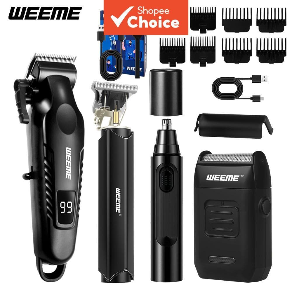 Conjunto de cuidados capilares elétricos masculino WEEME - ferramenta elétrica de barbear, barbeador elétrico, aparador