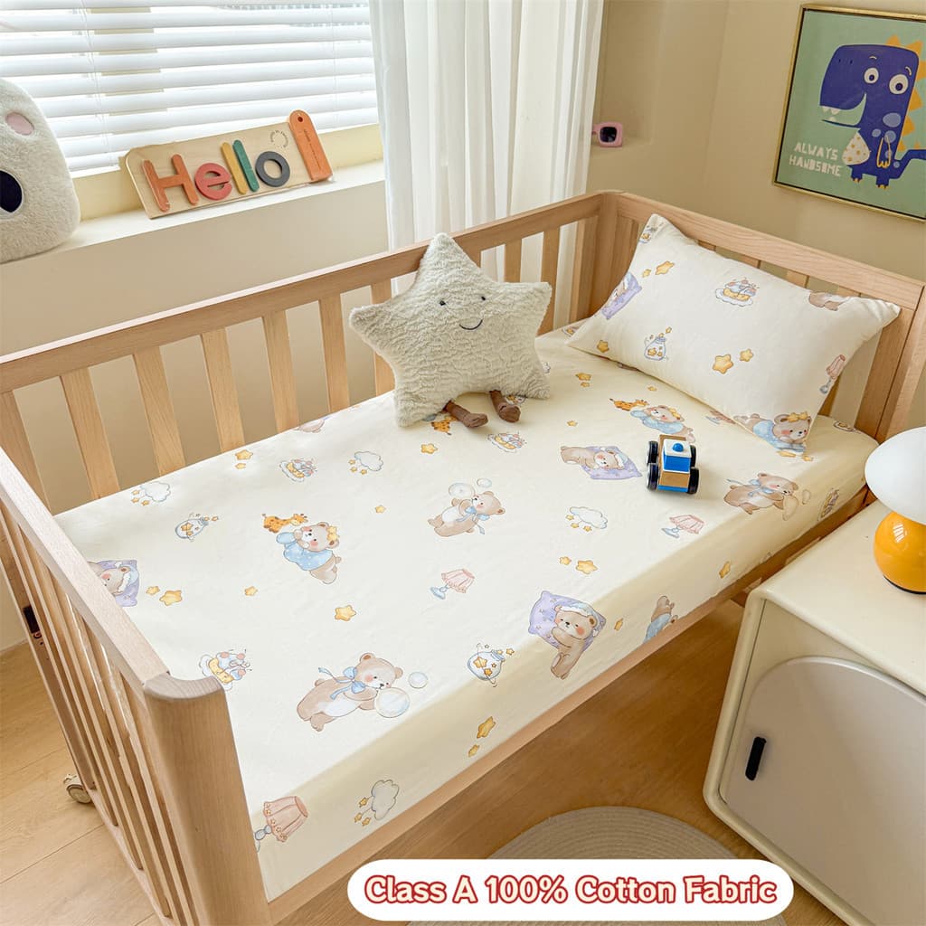 [11 Designs] Lençol De Berço De Gaze De Camada Dupla 100 % Algodão De Alta Qualidade Cadar Baby Healthy Classe A Bebê An