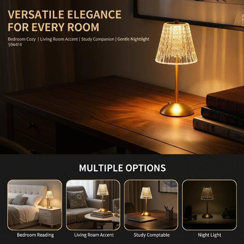 Candeeiro De Mesa LED Estético Recarregável Com 3 Opções De Luz De Cor Para Uso No Quarto
