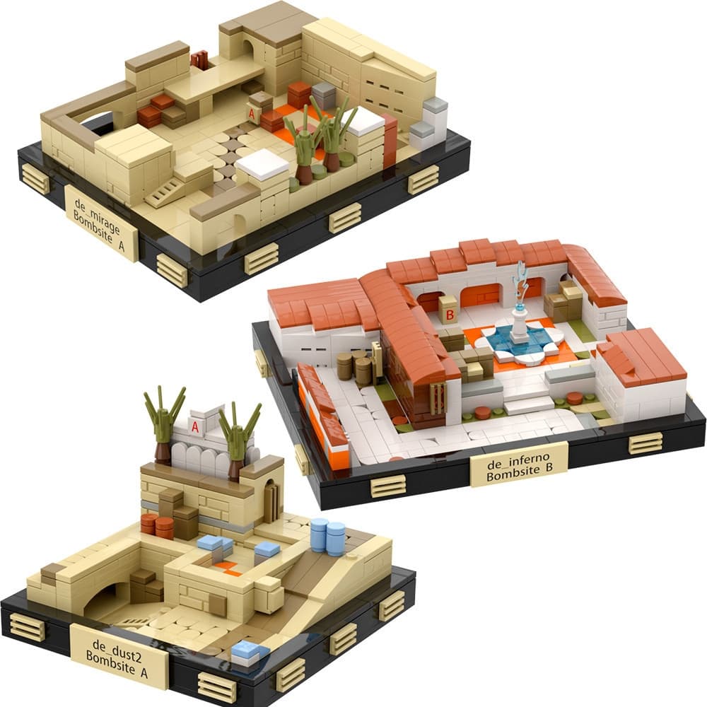 CS2 Mirage Mapa Bloco De Construção Modelo CS-GO Brinquedo Periférico Presente , Estatueta Colecionável Decoração De Mes