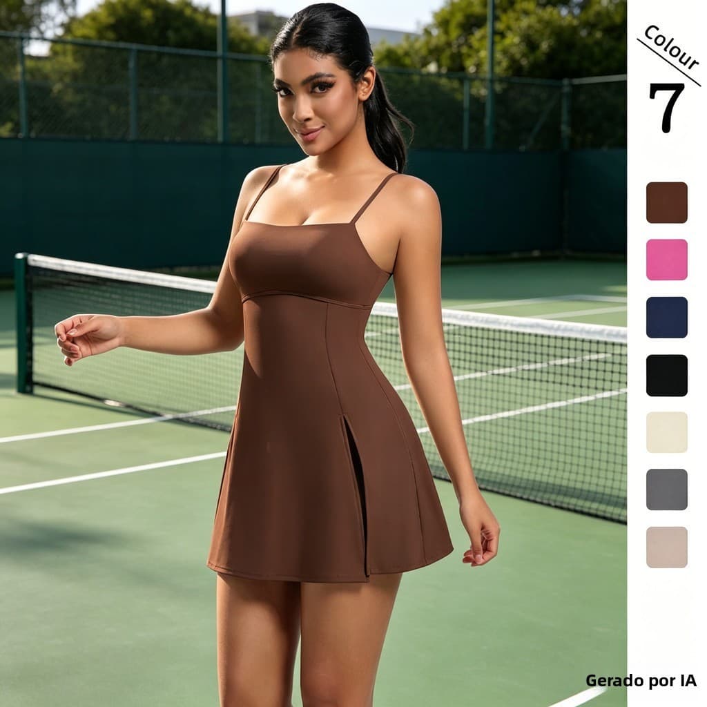 Vestido esportivo anti-exposição com almofadas no peito, vestido de golfe respirável para atividades ao ar livre com cos