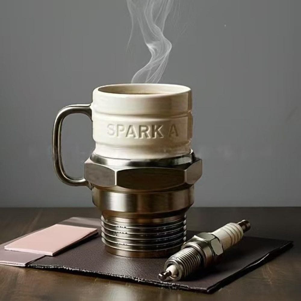 Xícara De Café Industrial AHMVEX , Caneca Exclusiva Com Vela De Ignição Automotiva Tema Automotivo Decorativo Engraçado