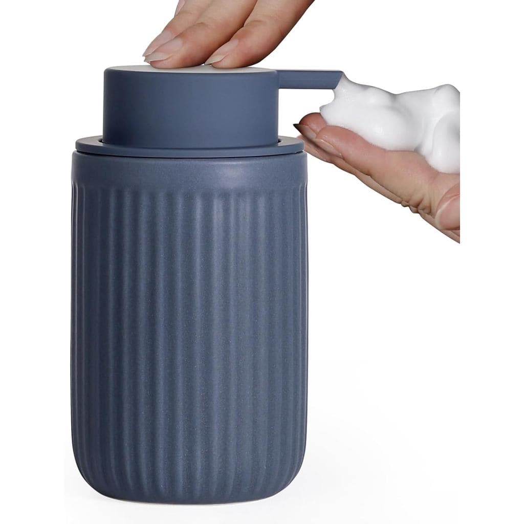 INGOFIN Ceramic Foaming Soap Dispenser - 12oz Foam Hand Soap Dispenser Bathroom, Modern Refillable Dish Dispenser with P