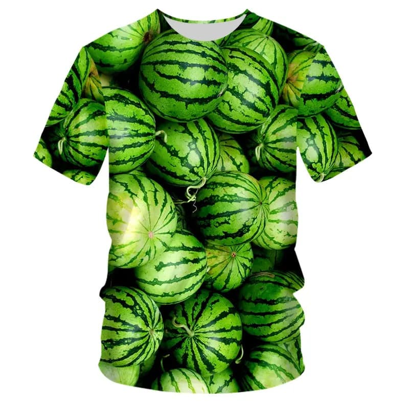 Diversão Fruta Melancia Impressão 3D Esportes De Secagem Rápida Respirável Camiseta Masculina Feminina Ao Ar Livre Casua