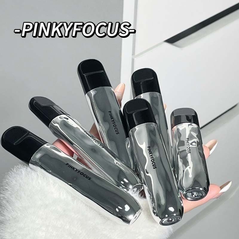 PinkyFocus Obsidian Leap Light Mirror Lip Glaze Estilo Coreano Puro Desejo Revela Suave Hidratante Água Gloss Vidro Toot
