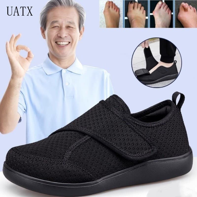 Sapatos de Verão Soltos para Diabéticas com Pés Largos e Inchados, Sapatos de Caminhada para Idosos, Hálux Valgo JWUW