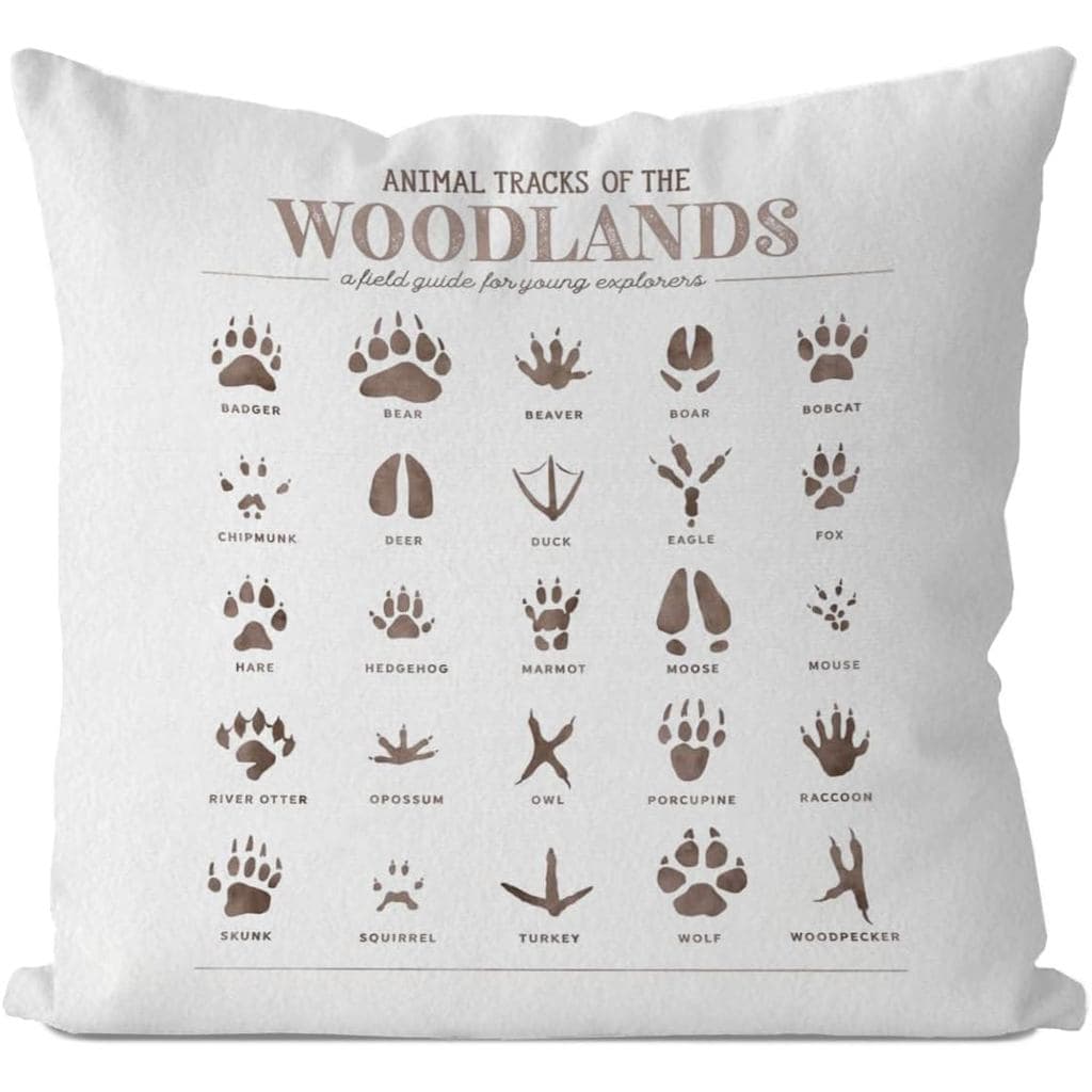 Capas de Almofada IWXYI Woodland, Capas de Almofada com Padrão de Pegadas de Animais 18X18, Decoração de Quarto Infantil