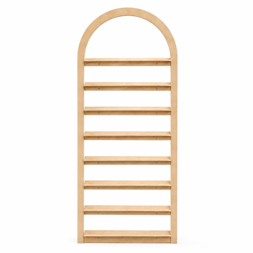 Expositor Porta Esmaltes MDF com Arco Prateleiras para Espaço Manicure 10 PRATELEIRAS