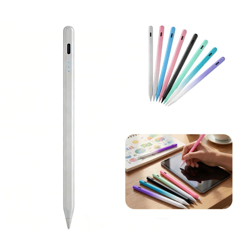 Caneta Capacitiva Magnética Compatível iPad Samsung Redmi Tablet Indicador de Bateria 3 Níveis para Escrita e Desenho