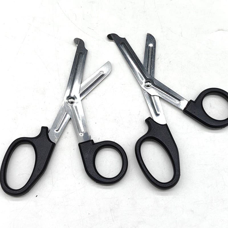 Tesoura de gaze, tesoura de lona, tesoura de primeiros socorros para cotovelo, corpo de lâmina de aço inoxidável, cabo d