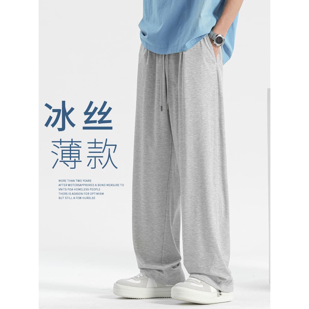 Novo estilo calças de seda gelo protetor solar calças masculinas verão cinza Sweatpants calças esportivas casuais calças