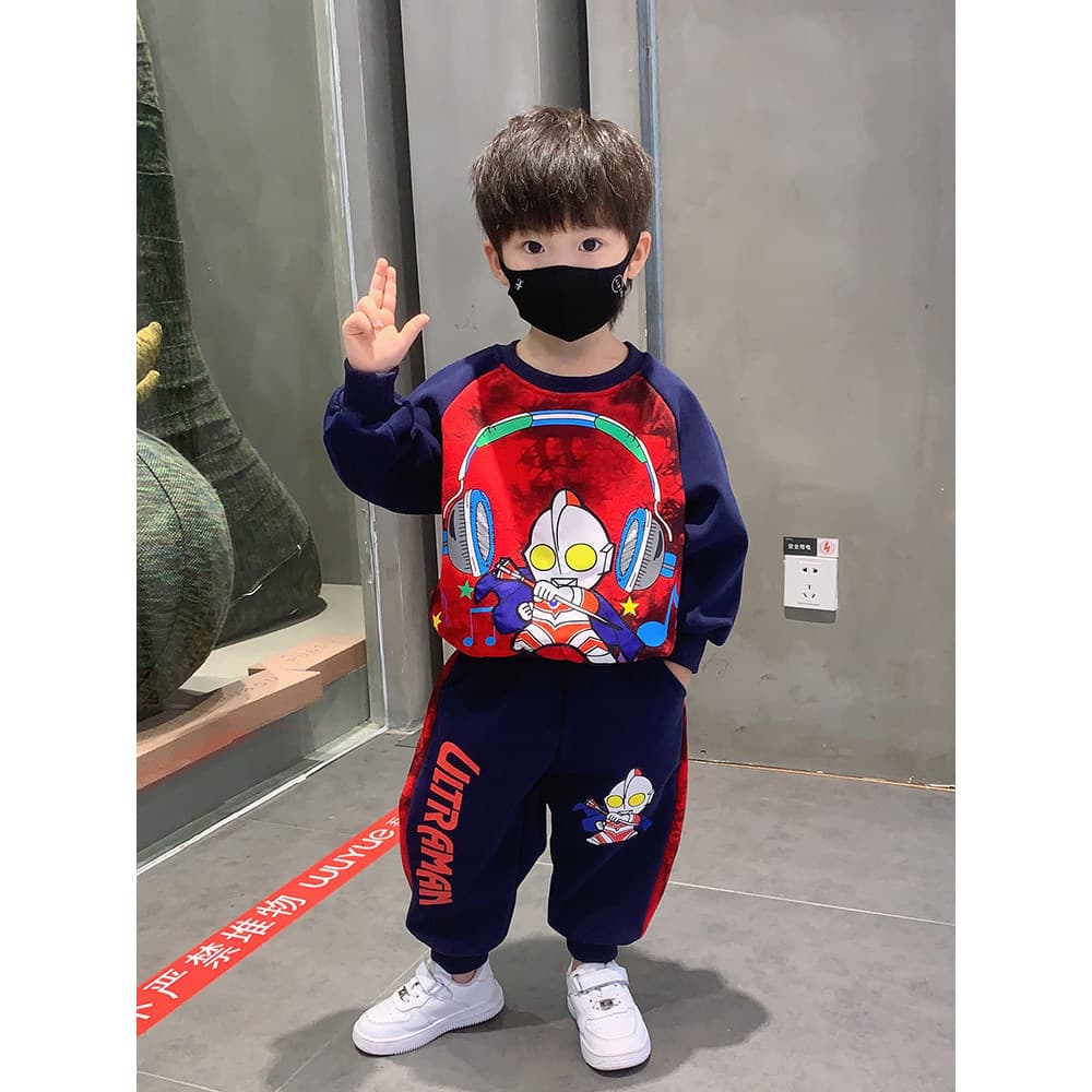 Ultraman meninos primavera outono moletom terno 2026 novo estilo bonito moda crianças outono roupas esportivas crianças