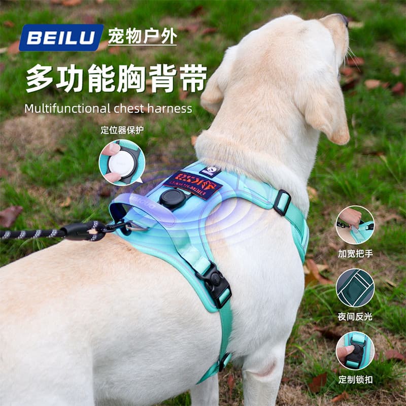 Colete estilo trela do cão médio grande cão Golden Retriever Labrador ajustável cinta peito cão andando trela corren