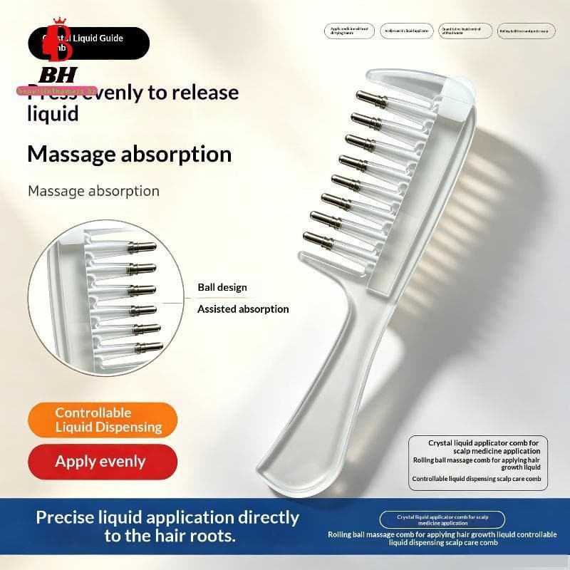 BH-TOY Aplicador Massageador De Couro Cabeludo Pente Anti Perda De Cabelo Mesmo Distribuição De Líquido Ferramenta Portá