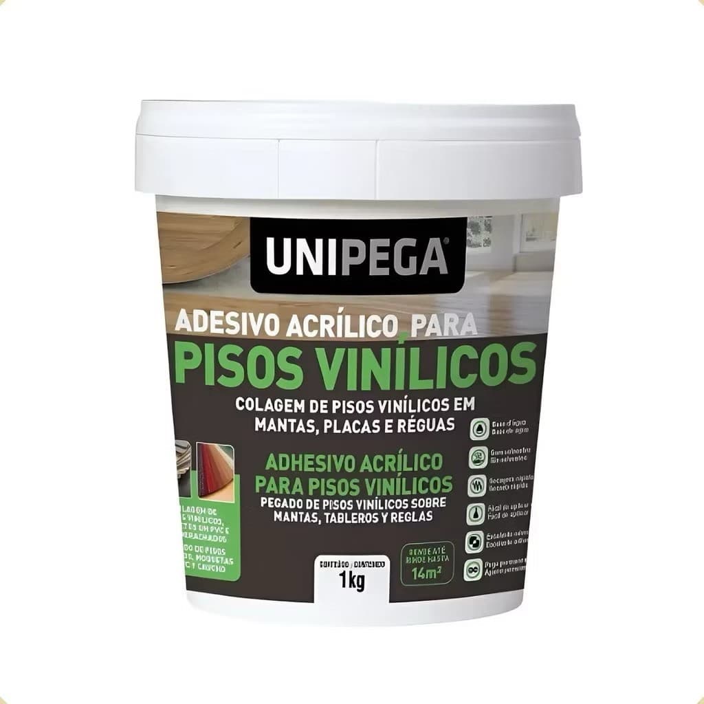 Cola para Piso Vinílico Adesivo Acrílico Profissional Unipega 1kg