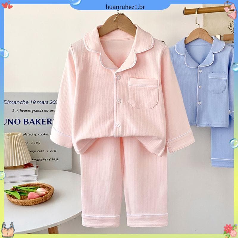 Conjunto de loungewear 100% algodão, pijama, loungewear, grande pedido, Link