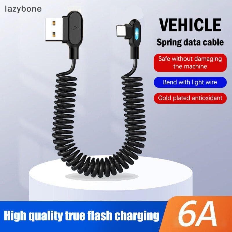 Cabo De Carregamento Rápido USB C Para Tipo De Cotovelo Duplo Dados De Mola Curta 15 16 Pro-6A .