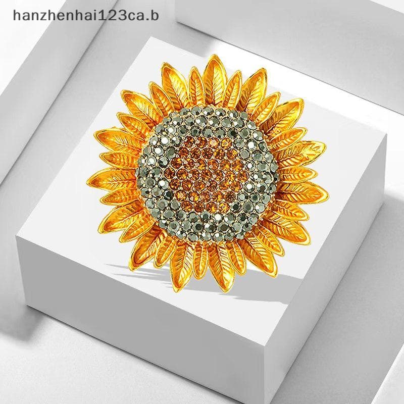 HAN Vintage Coletando Beleza Flor De Girassol Broches Para Mulheres Menina Festa De Casamento Broche Pinos Presentes N