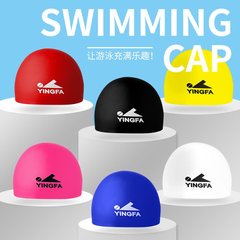 Touca de natação esférica sem rugas Yingfa Yingfa Touca de natação macia e confortável de Silicone