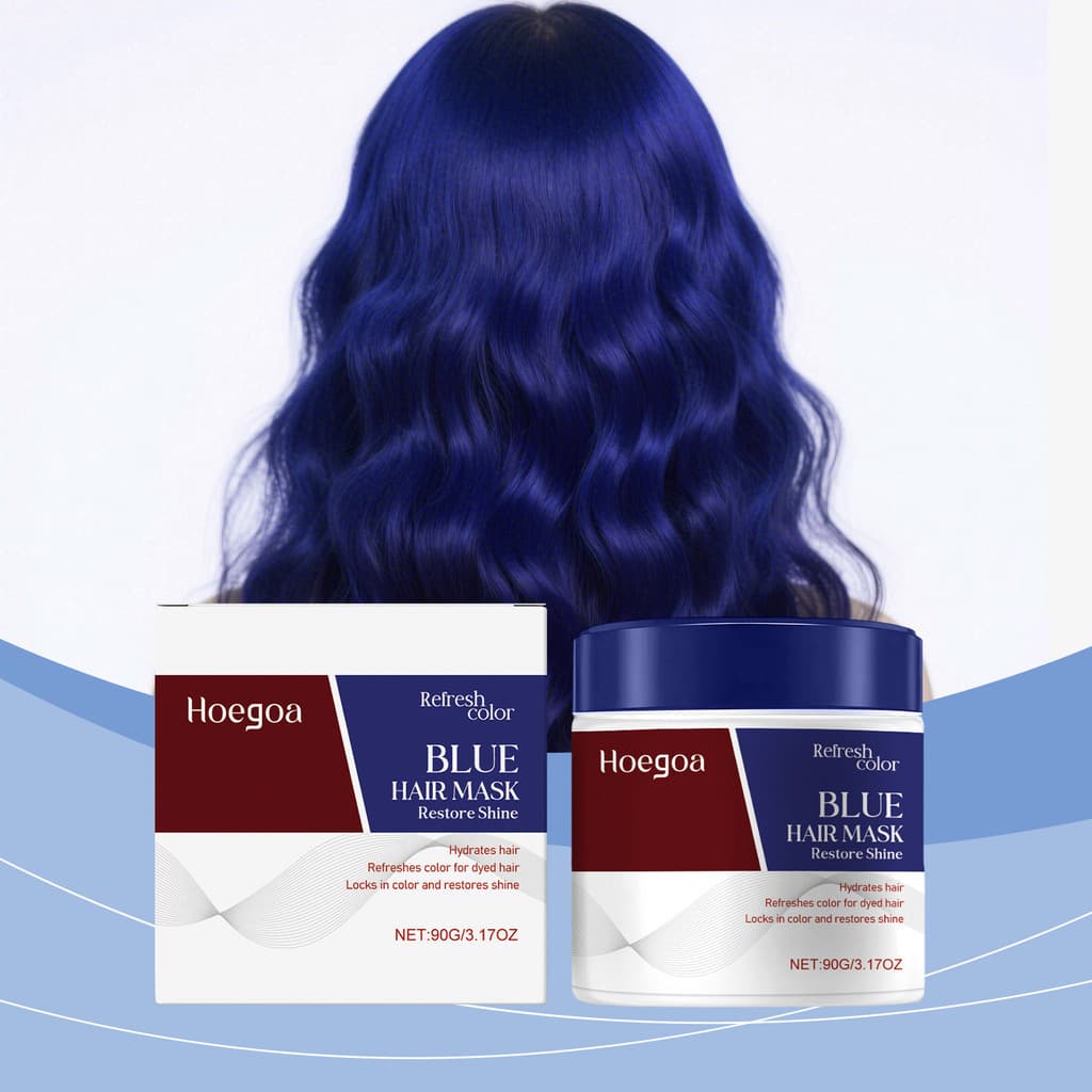 Máscara para Cabelos Azuis, Tratamento de Condicionamento Profundo, Hidratação Intensa, Refresca e Tonifica, 90g
