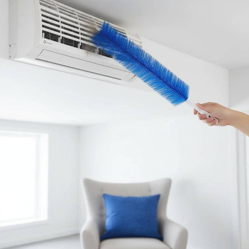 Escova Dobrável De Ventilador Com Cabo Longo , 2 Peças , Cerdas Ultrafinas , Limpador De Poeira Flexível Para Limpeza De