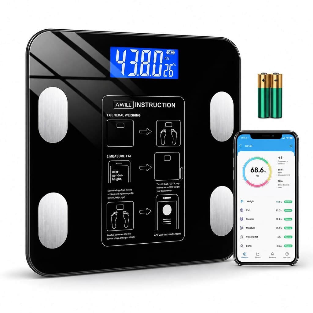 Balança Digital Inteligente Com Bioimpedância Bluetooth Até 180 kg