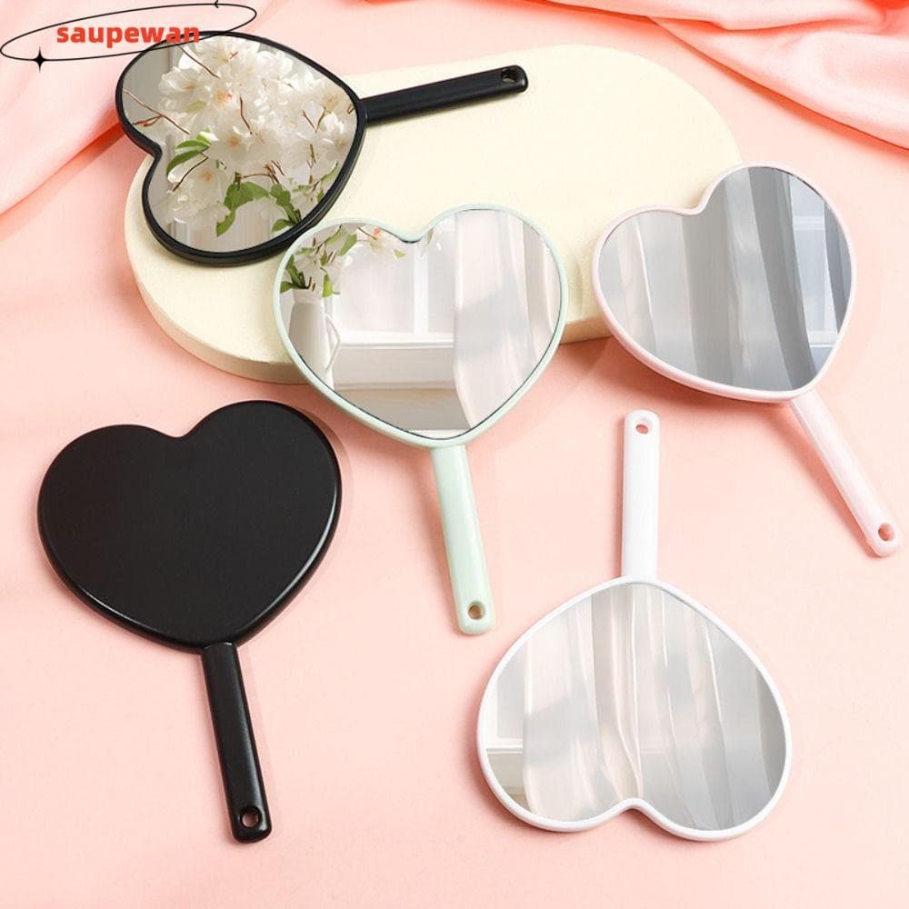 SAUPEWAN Love Makeup Mirror , Sweet Girl Style Fashion Mini Espelhos De Maquiagem Espelho Portátil