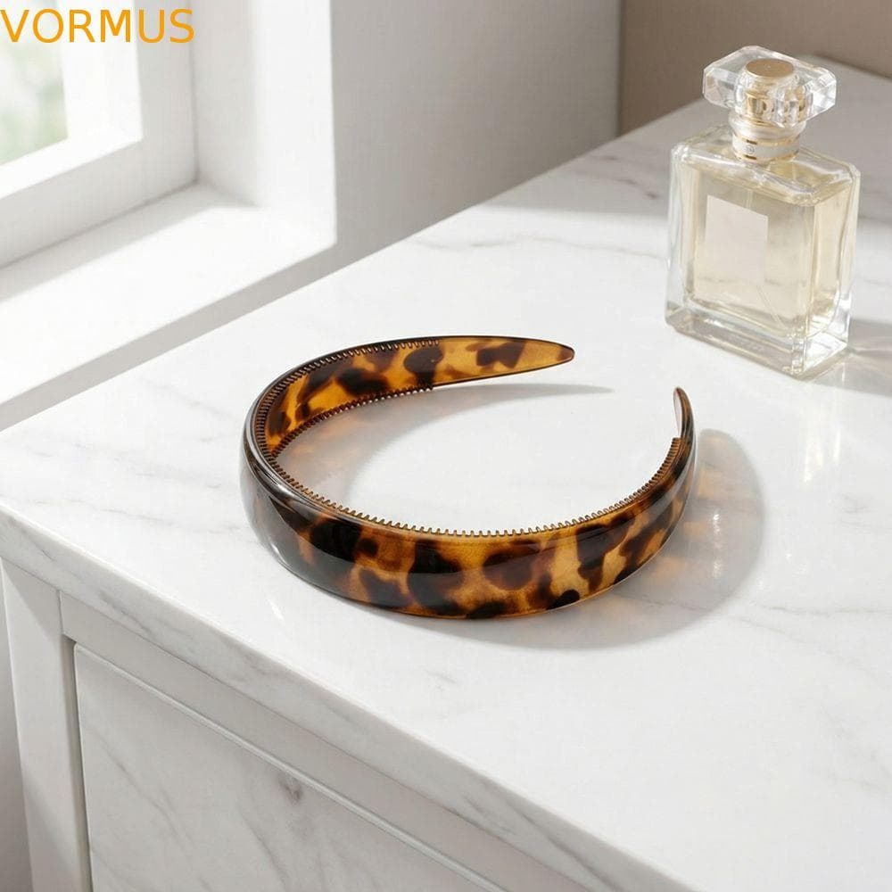 Argola De Cabelo Em Formato De Tartaruga , Larga Retrô Coreana De Leopardo , Estilo Simples Para PC , Faixa De Cabeça An