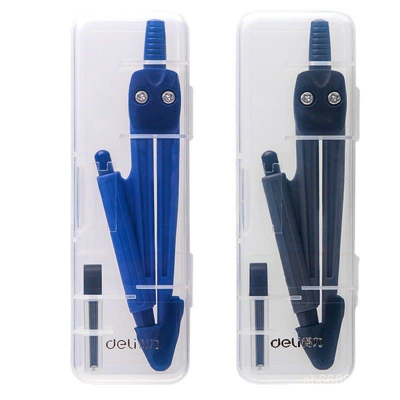 Compasso Deli 8622 com Lápis Automático, Conjunto de Compasso para Desenho Estudantil, Compasso Especial para Design de