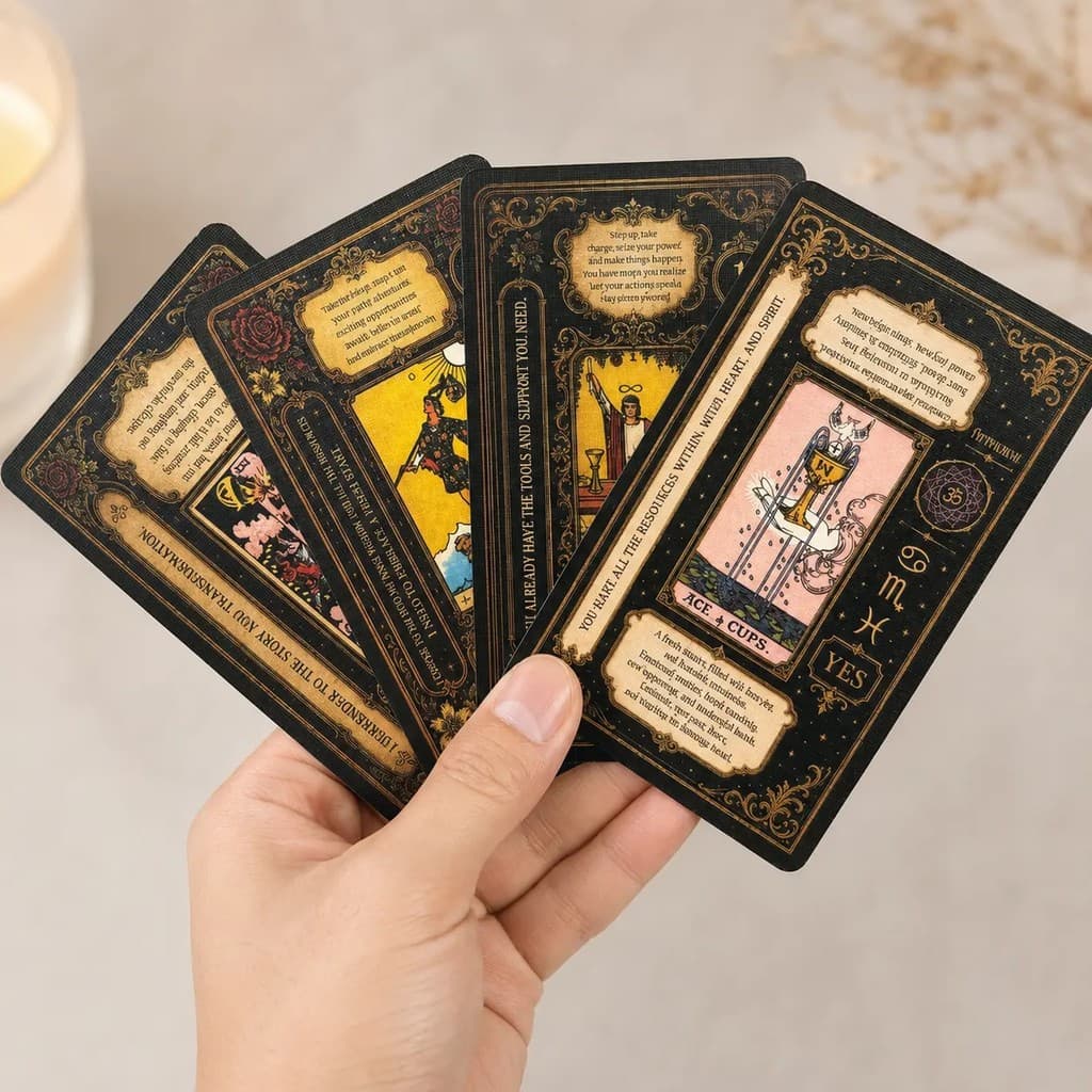 Cartas De Tarô Em Folha Resistentes A Rugas À Prova D'água Para Iniciantes Com Significados Impressos E Palavras-Chave |