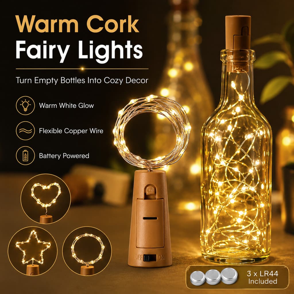 ZXYOUPING Branco Quente Cortiça Luzes De Fadas Alimentado Por Bateria Fio Cobre Garrafa Da Corda DIY Festa Casamento Dec