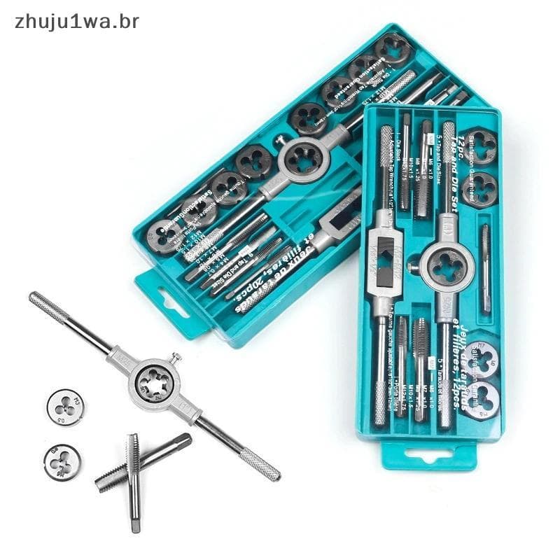 Conjunto De Torneira E Matriz Manual , 12/20 Peças M3-M12 , Ferramentas De Perfuração Portáteis De Cone Reto Para Proces
