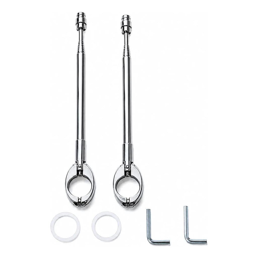 Kit 2 Antena Corta Pipa Moto Proteja Sua Vida Prata Cromado
