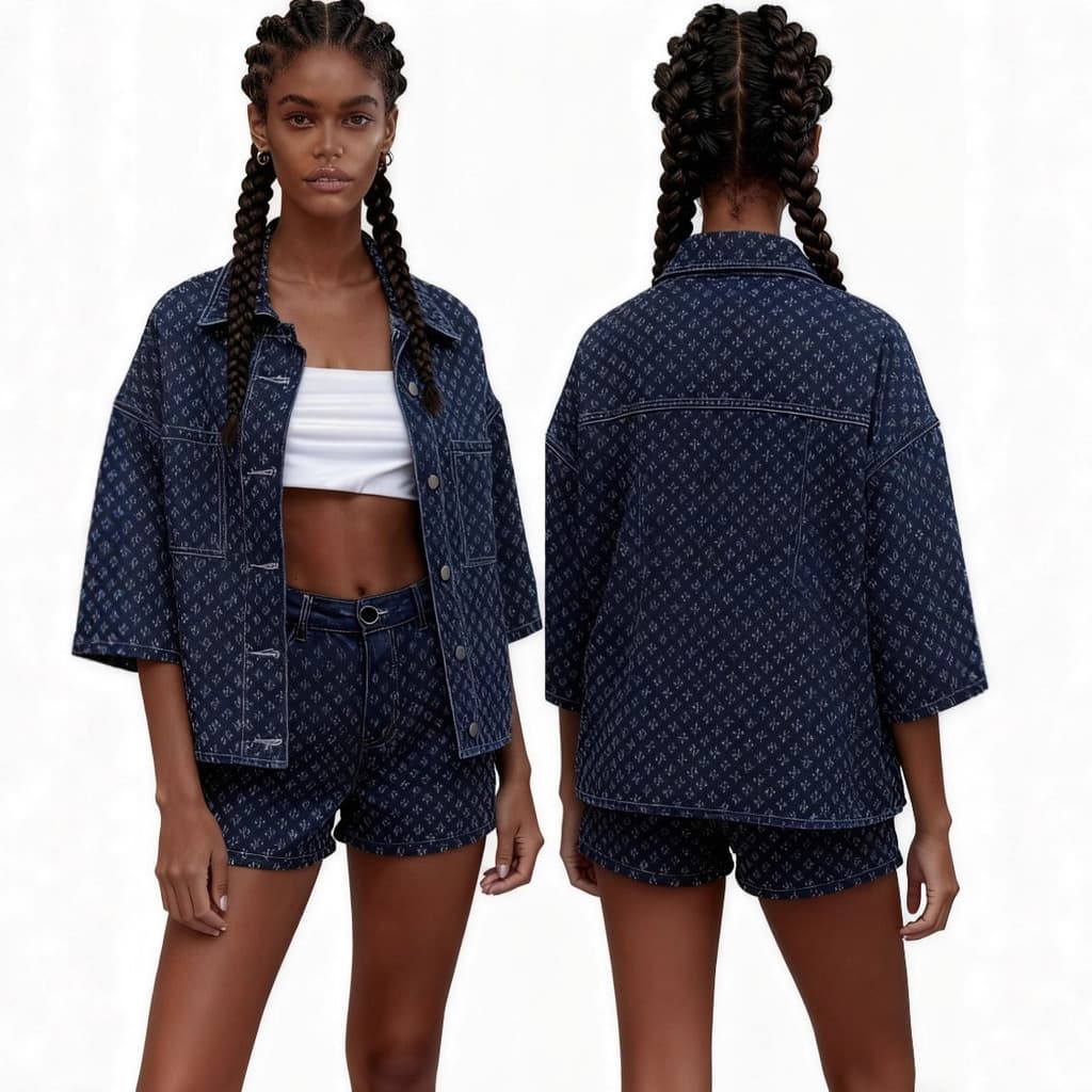 Terno elo de corrente Denim Shorts feminino jaqueta solta confortável All-Match Jeans feminino