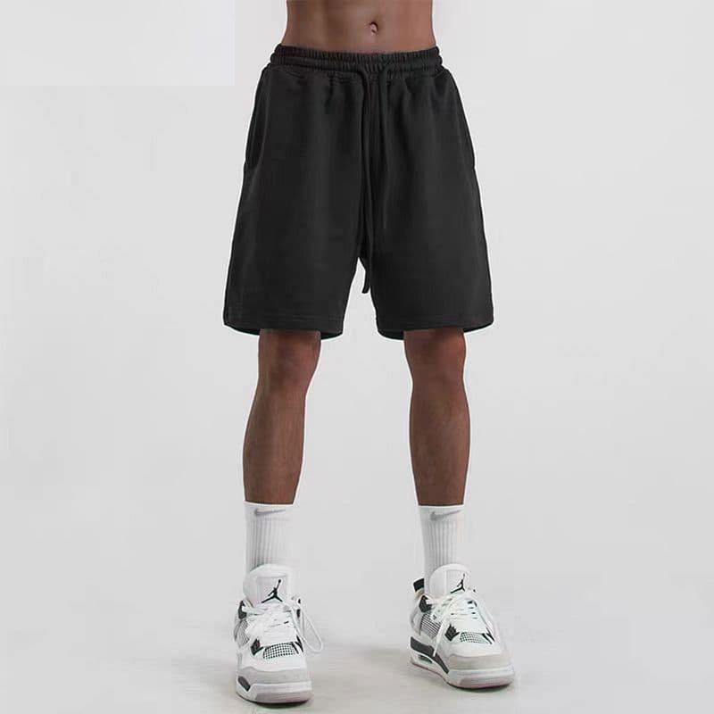 Calções de basquete masculinos, casuais, finos, de cor sólida, estilo urbano, corte solto, versáteis, modernos, calções