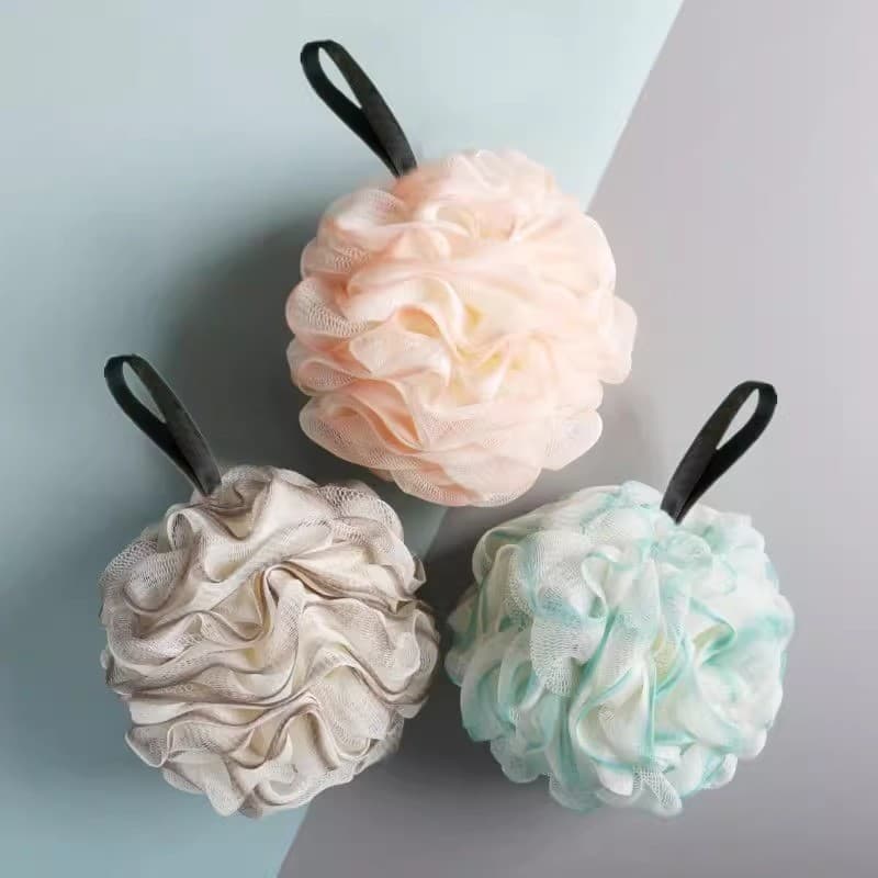 Bola de banho grande, esponja de banho, esponja de fofa, esponja para costas, produtos de banho espumantes, toalha