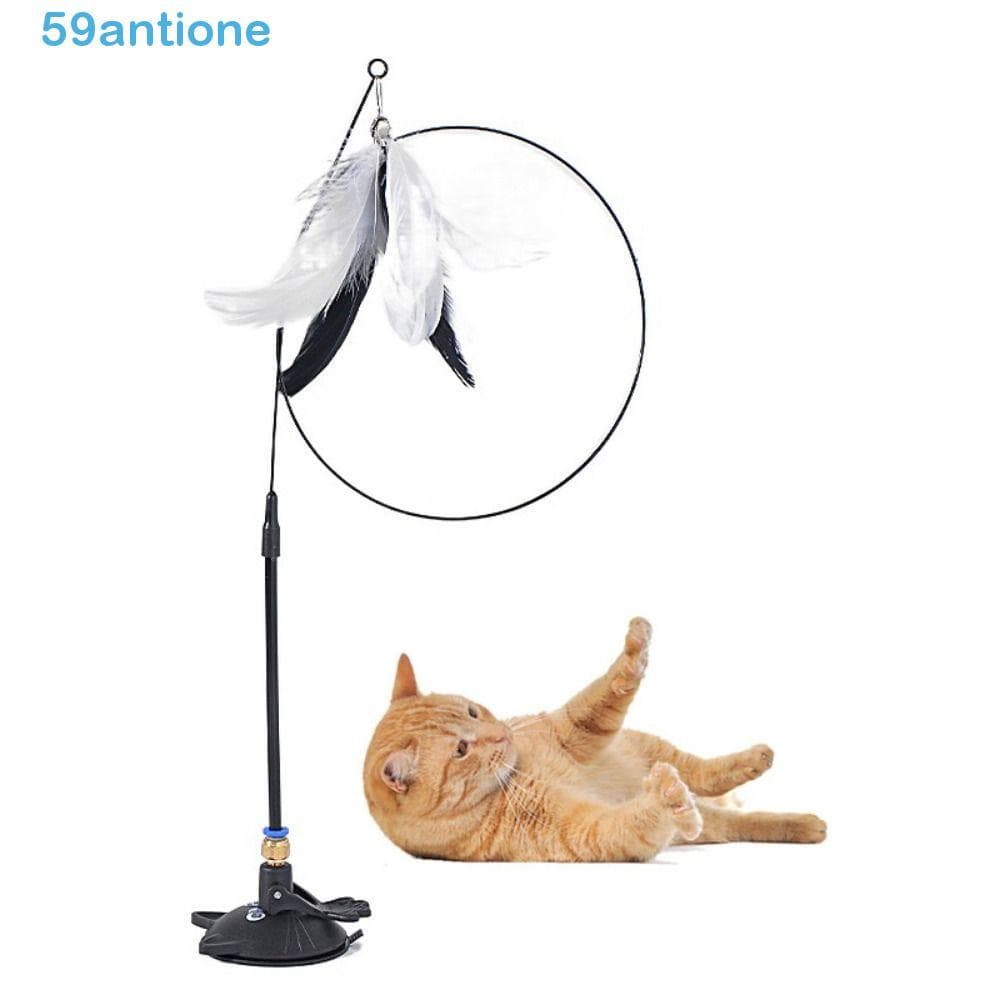 Varinha De Penas De Brinquedos Para Gatos , Ventosa Resistente À Mordida Removível , Vara De Provocação De Gato , Com Si